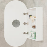 Pill Oval 500mm x 1000mm Mirrored Shaving Cabinet, Matte White