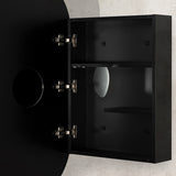 Pill Oval 600mm x 1200mm Mirrored Shaving Cabinet, Matte Black