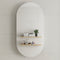Pill Oval 600mm x 1200mm Mirrored Shaving Cabinet, Matte White