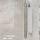 Pill Oval 600mm x 1200mm Mirrored Shaving Cabinet, Matte White