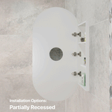 Pill Oval 600mm x 1200mm Mirrored Shaving Cabinet, Matte White