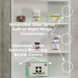 Pill Oval 600mm x 1200mm Mirrored Shaving Cabinet, Matte White