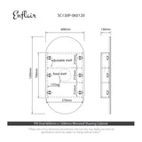 Pill Oval 600mm x 1200mm Mirrored Shaving Cabinet, Matte Black