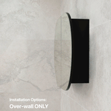 Pill Oval 900mm x 600mm Mirrored Shaving Cabinet, Matte Black