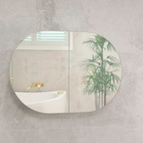 Pill Oval 900mm x 600mm Mirrored Shaving Cabinet, Matte White