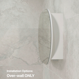 Pill Oval 900mm x 600mm Mirrored Shaving Cabinet, Matte White