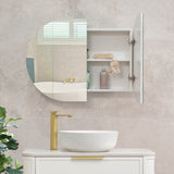 Pill Oval 900mm x 600mm Mirrored Shaving Cabinet, Matte White