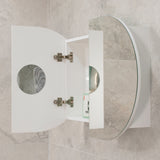 Pill Oval 900mm x 600mm Mirrored Shaving Cabinet, Matte White