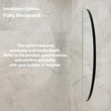 Pill Oval 1200mm x 750mm Mirrored Shaving Cabinet, Matte Black