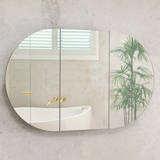 Pill Oval 1200mm x 750mm Mirrored Shaving Cabinet, Matte Black