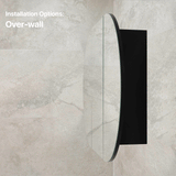 Pill Oval 1200mm x 750mm Mirrored Shaving Cabinet, Matte Black