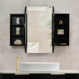 Pill Oval 1200mm x 750mm Mirrored Shaving Cabinet, Matte Black