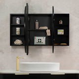 Pill Oval 1200mm x 750mm Mirrored Shaving Cabinet, Matte Black