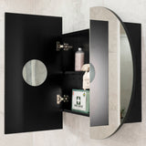 Pill Oval 1200mm x 750mm Mirrored Shaving Cabinet, Matte Black