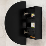 Pill Oval 1200mm x 750mm Mirrored Shaving Cabinet, Matte Black