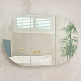 Pill Oval 1200mm x 750mm Mirrored Shaving Cabinet, Matte White