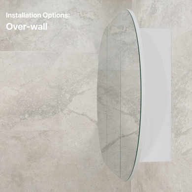 Pill Oval 1200mm x 750mm Mirrored Shaving Cabinet, Matte White
