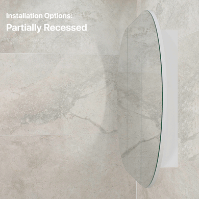 Pill Oval 1200mm x 750mm Mirrored Shaving Cabinet, Matte White
