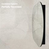 Pill Oval 1500mm x 900mm Mirrored Shaving Cabinet, Matte Black