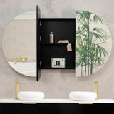 Pill Oval 1500mm x 900mm Mirrored Shaving Cabinet, Matte Black