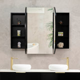 Pill Oval 1500mm x 900mm Mirrored Shaving Cabinet, Matte Black