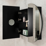 Pill Oval 1500mm x 900mm Mirrored Shaving Cabinet, Matte Black