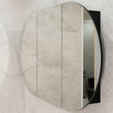 Pill Oval 1500mm x 900mm Mirrored Shaving Cabinet, Matte Black