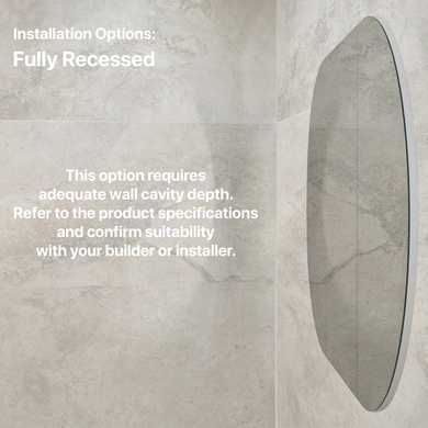 Pill Oval 1500mm x 900mm Mirrored Shaving Cabinet, Matte White