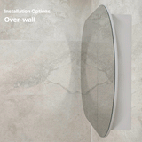 Pill Oval 1500mm x 900mm Mirrored Shaving Cabinet, Matte White