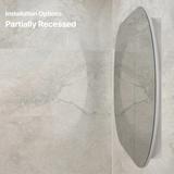 Pill Oval 1500mm x 900mm Mirrored Shaving Cabinet, Matte White