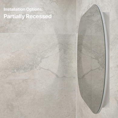 Pill Oval 1500mm x 900mm Mirrored Shaving Cabinet, Matte White
