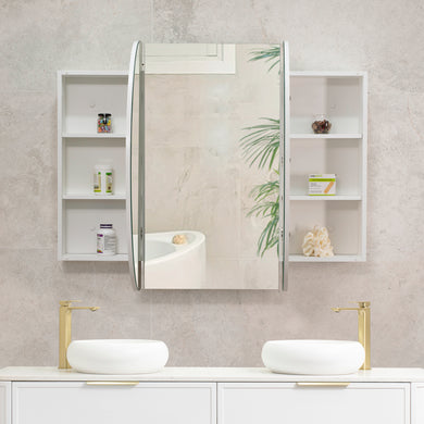 Pill Oval 1500mm x 900mm Mirrored Shaving Cabinet, Matte White
