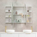 Pill Oval 1500mm x 900mm Mirrored Shaving Cabinet, Matte White