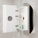 Pill Oval 1500mm x 900mm Mirrored Shaving Cabinet, Matte White