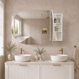 Pill Oval 1500mm x 900mm Mirrored Shaving Cabinet, Matte White