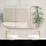 Pill Oval 1800mm x 900mm Mirrored Shaving Cabinet, Matte Black