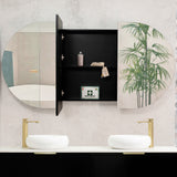 Pill Oval 1800mm x 900mm Mirrored Shaving Cabinet, Matte Black