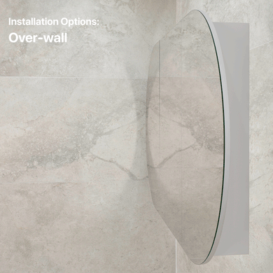 Pill Oval 1800mm x 900mm Mirrored Shaving Cabinet, Matte White