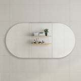 Pill Oval 1800mm x 900mm Mirrored Shaving Cabinet, Matte Black