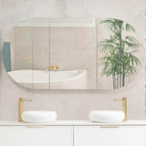 Pill Oval 1800mm x 900mm Mirrored Shaving Cabinet, Matte White