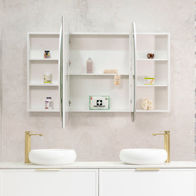 Pill Oval 1800mm x 900mm Mirrored Shaving Cabinet, Matte White
