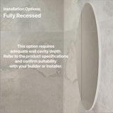 Circa Round 900mm Mirrored Shaving Cabinet, Matte White