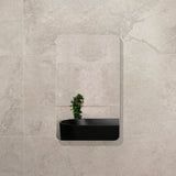 Retti Rectangular 450mm x 750mm Mirrored Shaving Cabinet, Matte Black