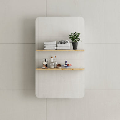*Clearance* Retti Rectangular 450mm x 750mm Mirrored Shaving Cabinet, Matte White