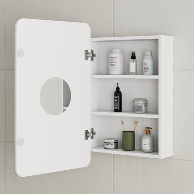 *Clearance* Retti Rectangular 450mm x 750mm Mirrored Shaving Cabinet, Matte White