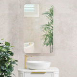 Retti Rectangular 450mm x 750mm Mirrored Shaving Cabinet, Matte White