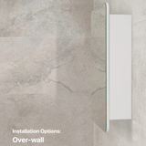 Retti Rectangular 450mm x 750mm Mirrored Shaving Cabinet, Matte White