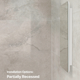 Retti Rectangular 450mm x 750mm Mirrored Shaving Cabinet, Matte White
