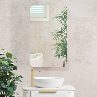 Retti Rectangular 450mm x 750mm Mirrored Shaving Cabinet, Matte White