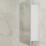 Retti Rectangular 450mm x 750mm Mirrored Shaving Cabinet, Matte White